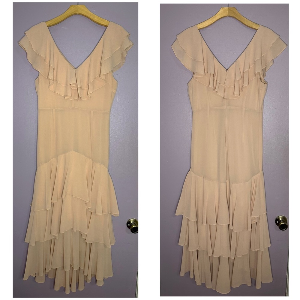 Lulus blush/pink ruffled maxi dress